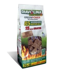 Diavolina green power bag - 85 accensioni naturali. Offerta Limitata